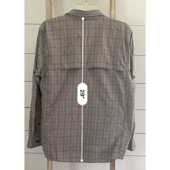 The North Face Shirt Mens Gray Plaid Button Up LS Hiking Vented Outdoors M EUC - Picture 9 of 11